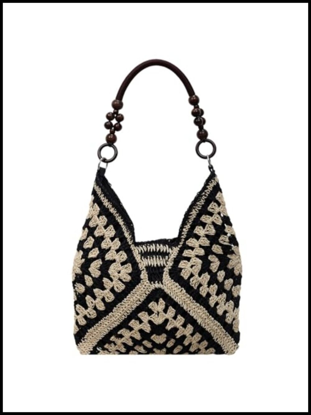 Straw Hobo Tote Bag for Women Crochet Beach Summer Shoulder Handbag